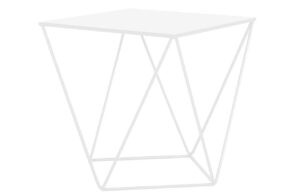 Nordic Design Bílý kovový konferenční stolek Deryl 55 x 55 cm
