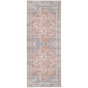Nordic Living Modro oranžový běhoun Shola 80 x 200 cm s orientálními vzory