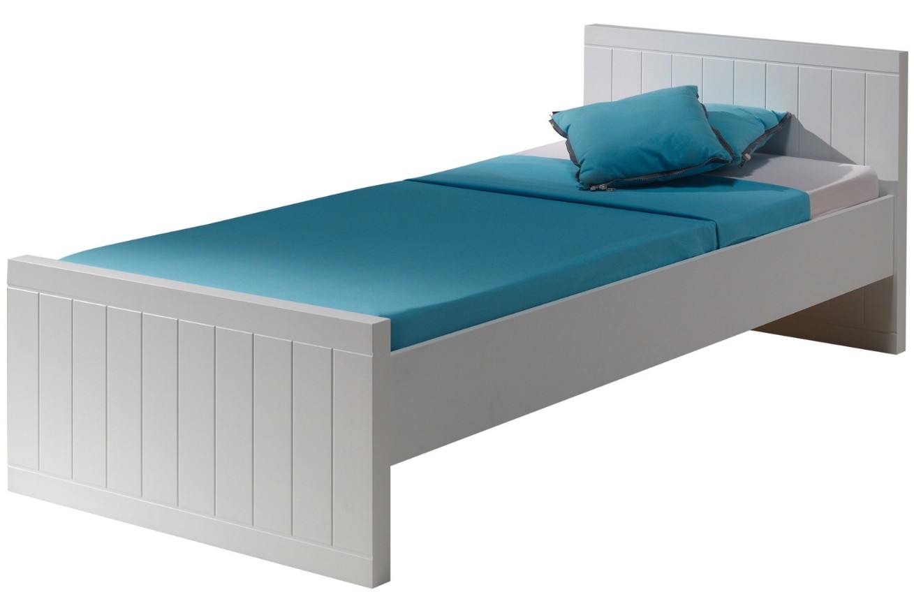 Bílá dřevěná postel Vipack Robin 90 x 200 cm