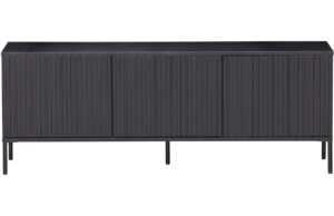 WOOOD Černý borovicový TV stolek Gravia 150 x 44 cm