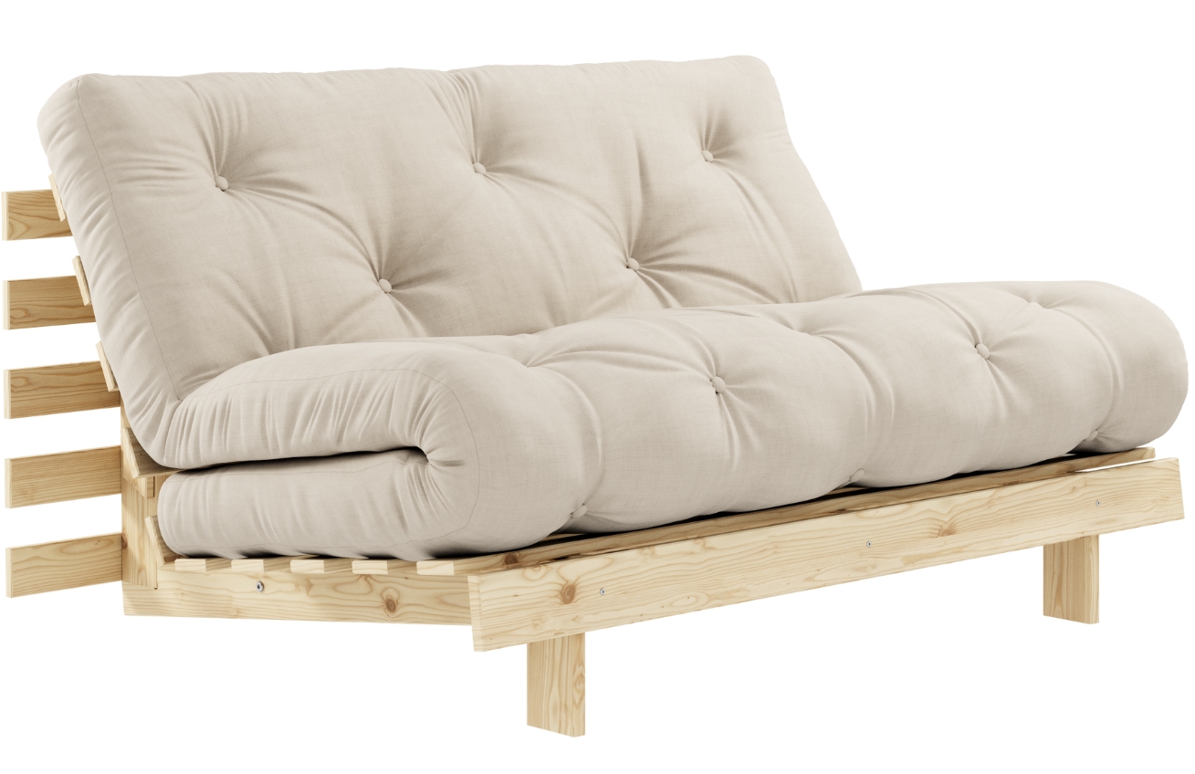 Béžová dvoumístná rozkládací pohovka Karup Design Roots 140 cm
