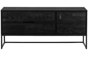 WOOOD Černý dřevěný TV stolek Sinai 120 x 44 cm