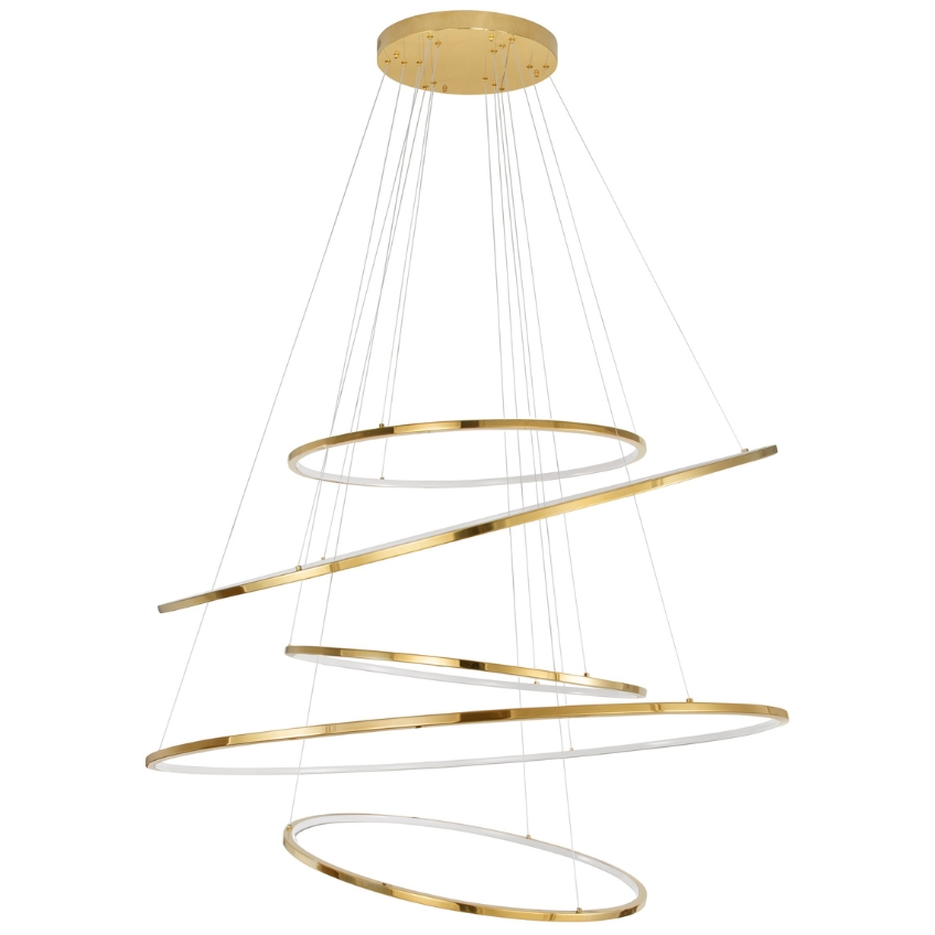 Zlaté kovové závěsné LED světlo Nova Luce Nudos 120 cm