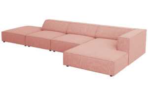 Růžová čalouněná rohová pohovka Cosmopolitan Design Arendal 341 cm