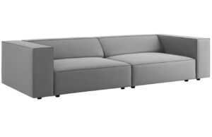 Světle šedá sametová čtyřmístná pohovka Cosmopolitan Design Arendal 244 cm