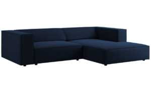 Královsky modrá sametová rohová pohovka Cosmopolitan Design Arendal 224 cm